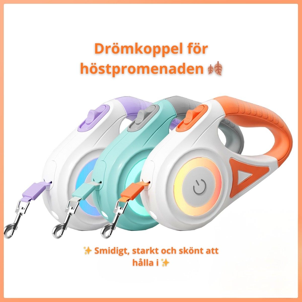 Hundkoppel med LED-ljus