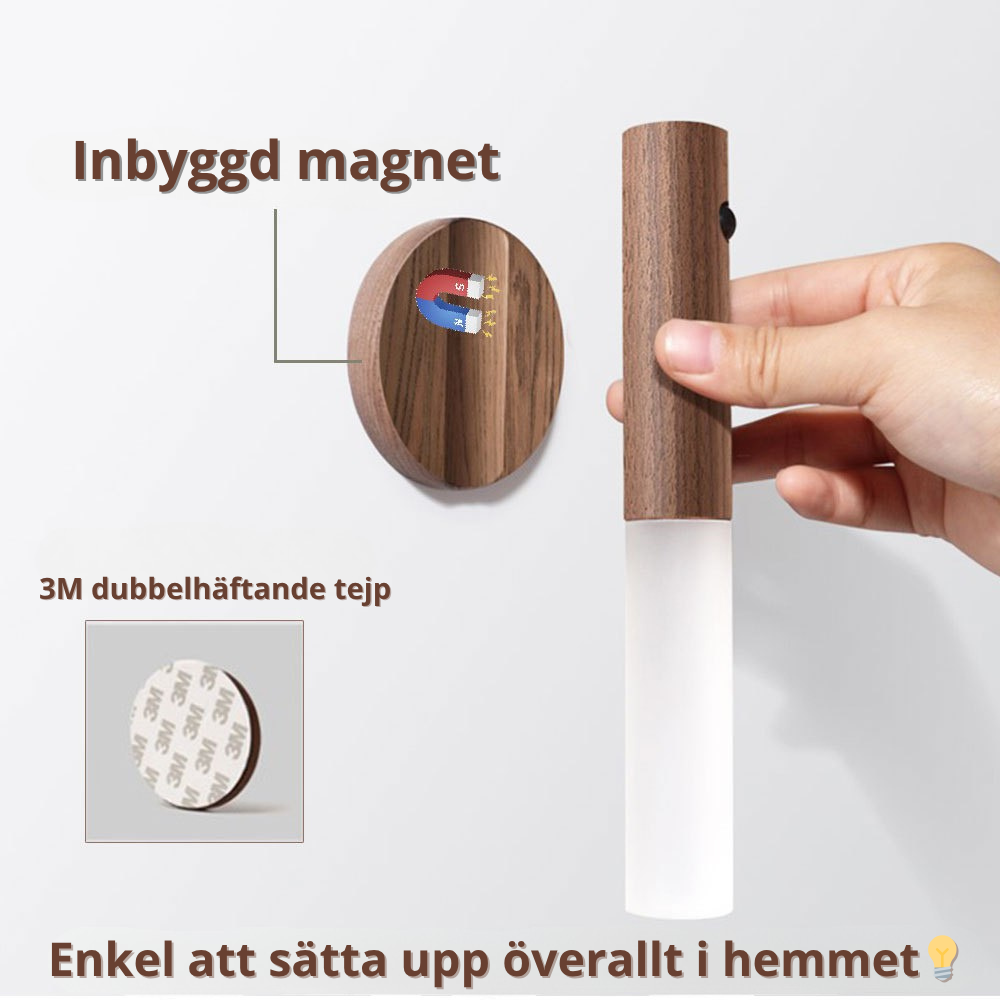 Trådlös lampa med rörelsesensor och LED-ljus