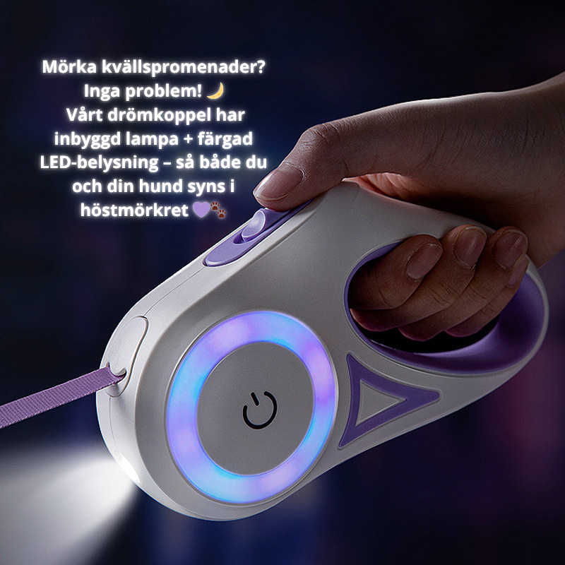 Hundkoppel med LED-ljus