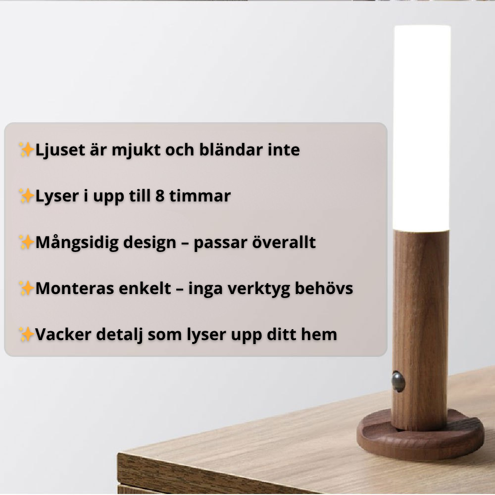 Trådlös lampa med rörelsesensor och LED-ljus