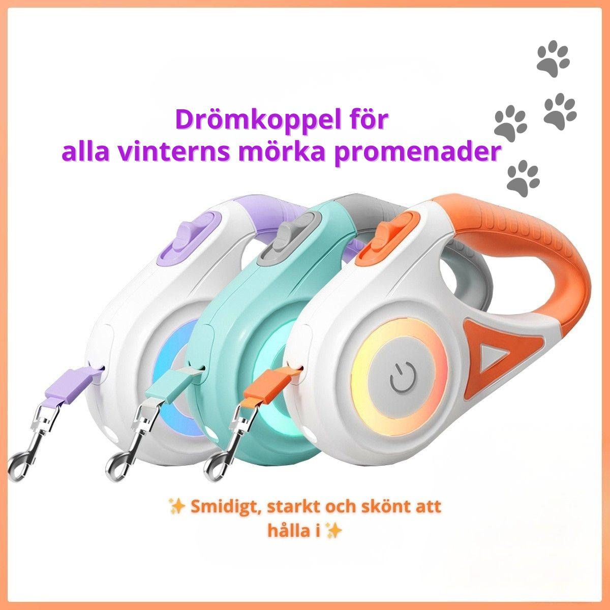 Hundkoppel med LED-ljus